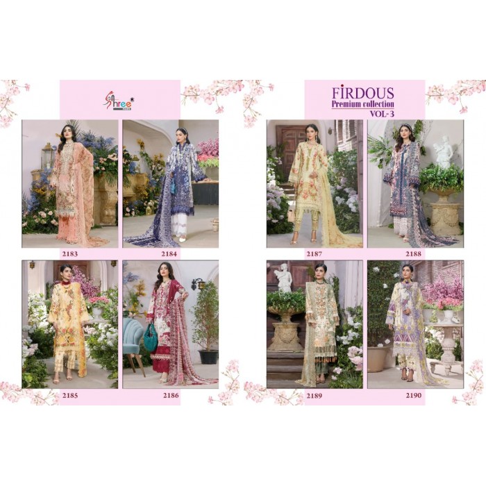 Shree Fabs Firdous Premium Vol 3 Pure Cotton Pakistani Salwar Suits